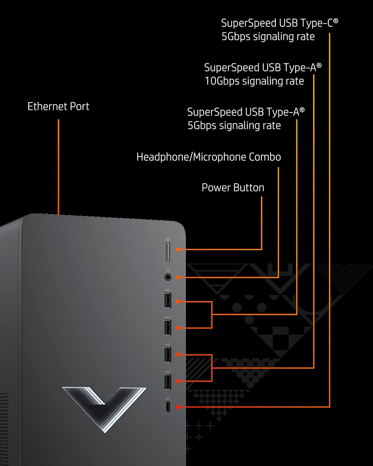 HP Victus 15L Gaming Desktop PC, AMD Ryzen 5 5600G, 32GB RAM, 1TB SSD, Windows 11 E534751