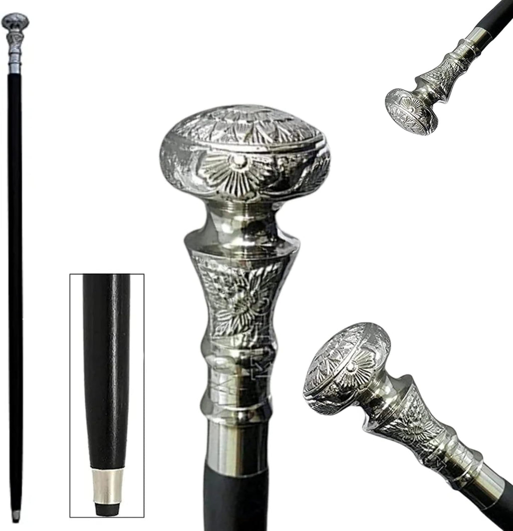 Victorian Wooden Walking Cane with Brass Handle M665