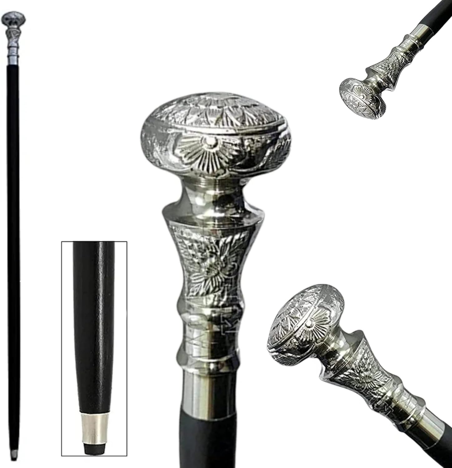 Victorian Wooden Walking Cane with Brass Handle M665