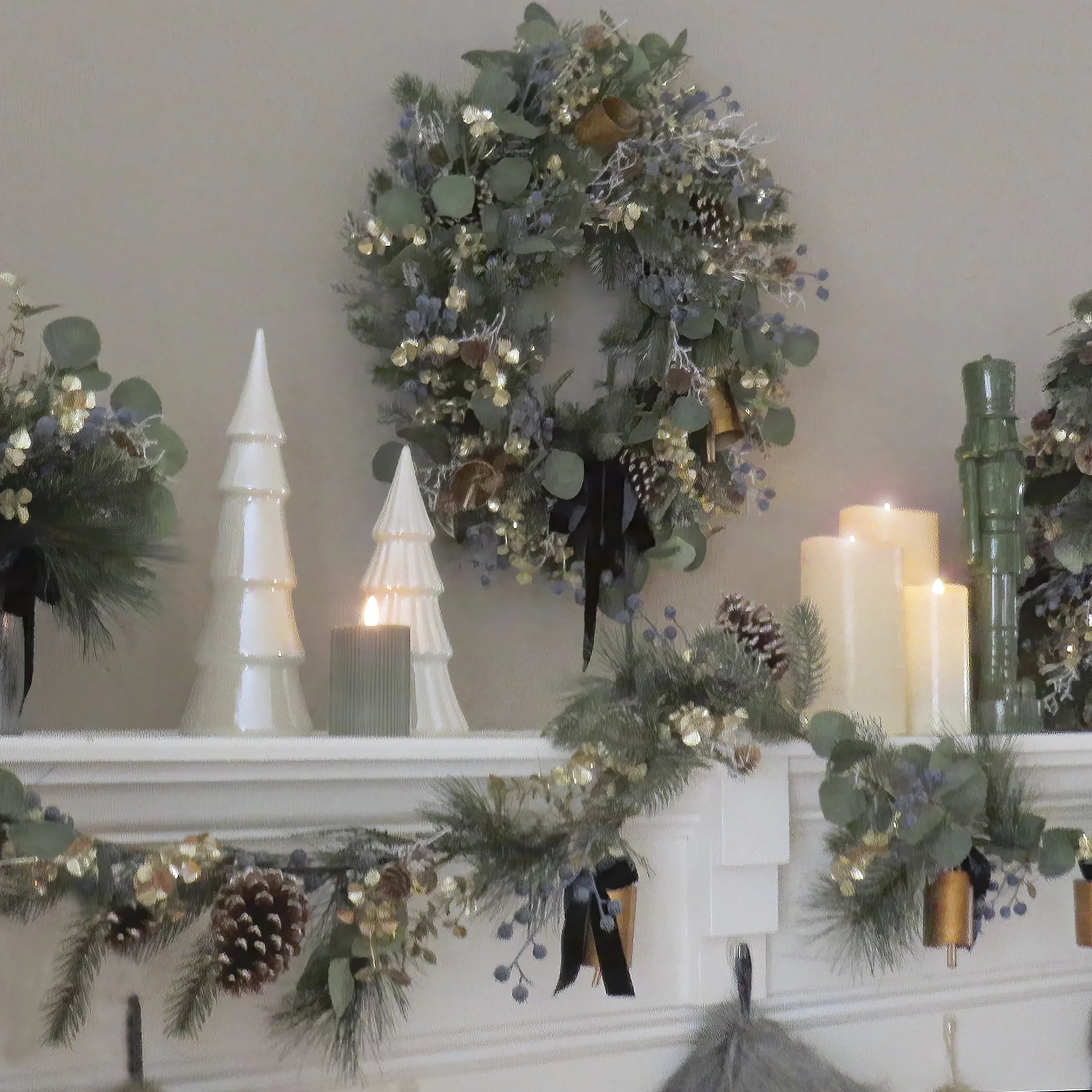National Tree Company 28" HGTV Home Collection Swiss Chic Wreath E912