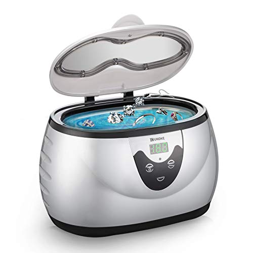 UKOKE 3800S Professional Ultrasonic Jewelry Cleaner, 0.6L Portable for Glasses, Rings, Watches C10519