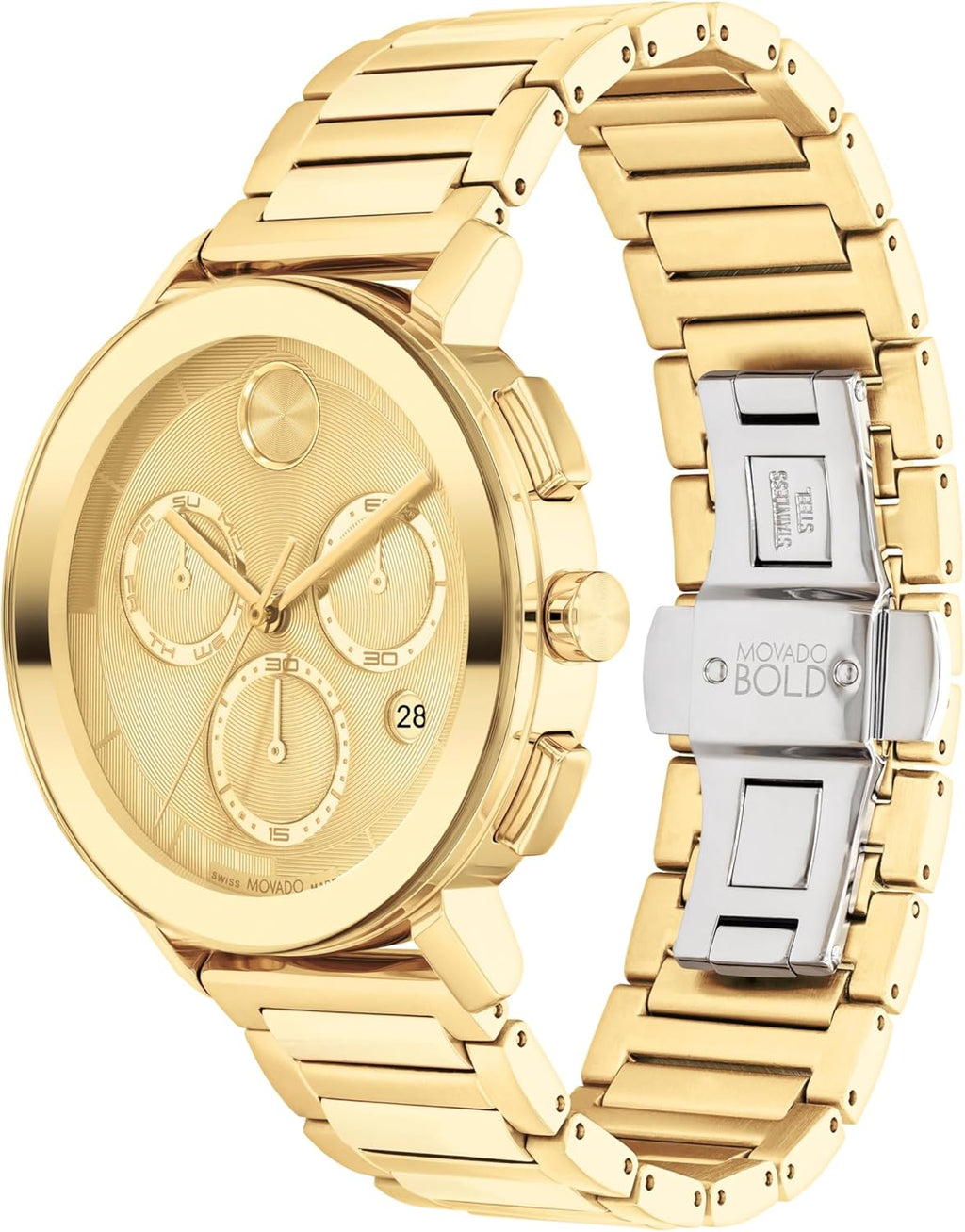 Movado Bold Evolution 2.0 Men's Watch - Swiss Quartz Chronograph, Stainless Steel Bracelet, 42mm R4646