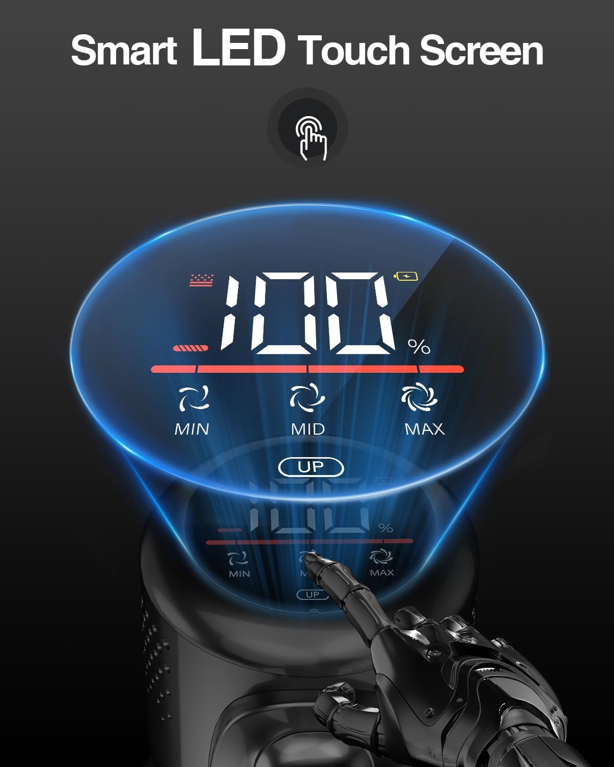 Cordless Stick Vacuum 550W 45Kpa with Touch Screen, 55 Mins Runtime, Anti-tangle Brush V550452