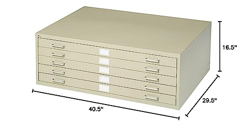 Safco Products 5-Drawer Flat File, 36" W x 24" D, White X8304