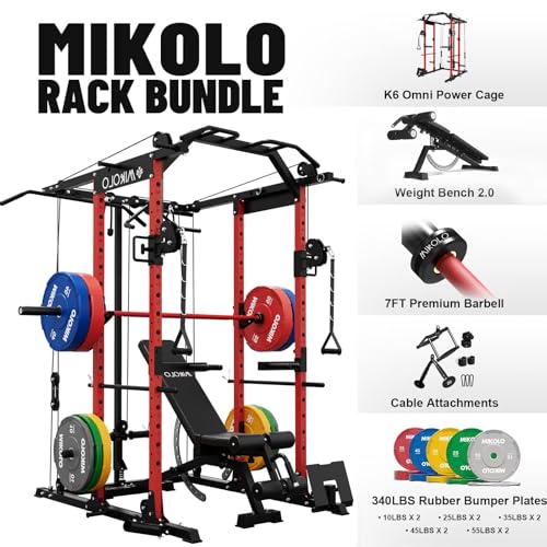 Mikolo Power Cage with Cable Crossover and LAT Pull Down System, 1500LBS I14340