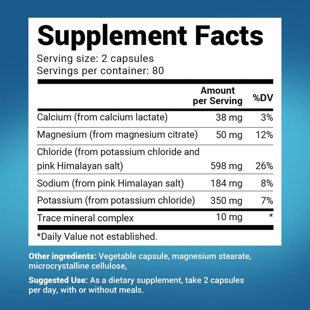 Dr. Berg Electrolyte Capsules - Sugar Free, Keto Friendly - 160 Caps R282925