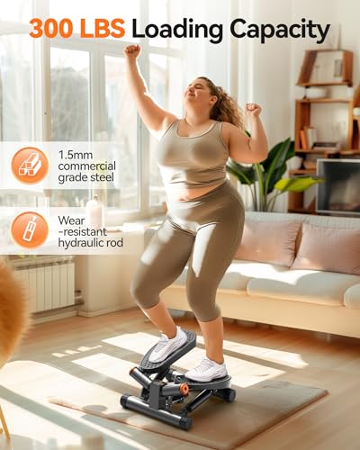 Niceday Twist Stepper with Resistance Bands for Home Workout, Gray V546043