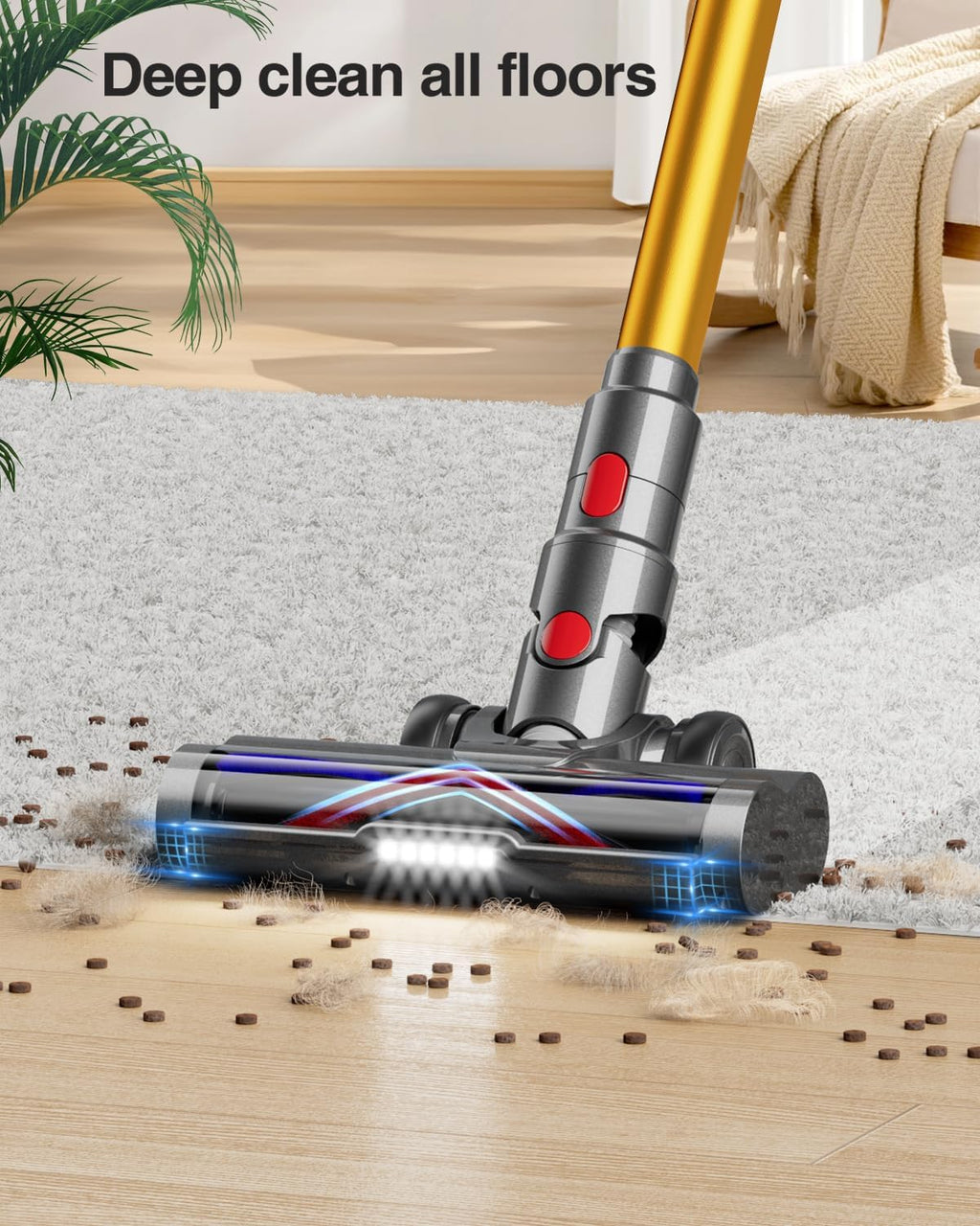 Cordless Stick Vacuum 550W 45Kpa with Touch Screen, 55 Mins Runtime, Anti-tangle Brush V550452