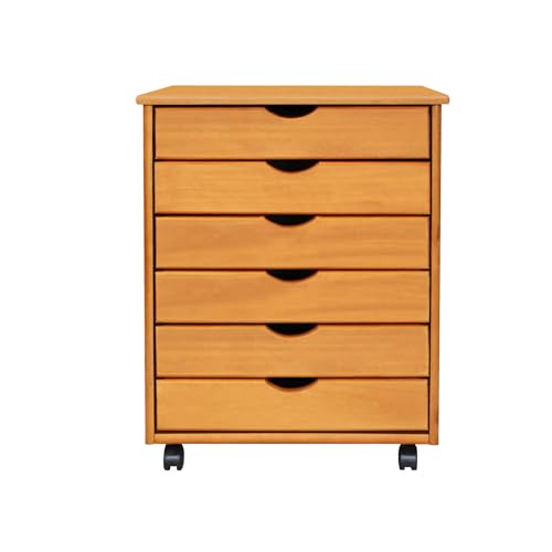 Jela Original Roll Cart, Solid Wood, 6 Drawer, White H793