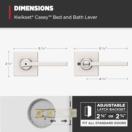 Kwikset Casey Interior Privacy Door Handle with Lock 10 Pack, Matte Black G103018