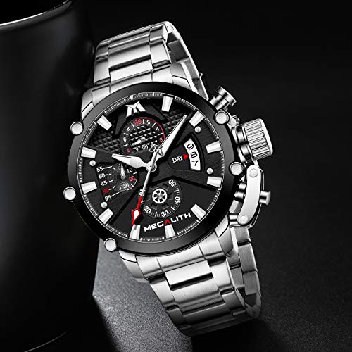 MEGALITH Men's 45mm Stainless Steel Chronograph Watch R758