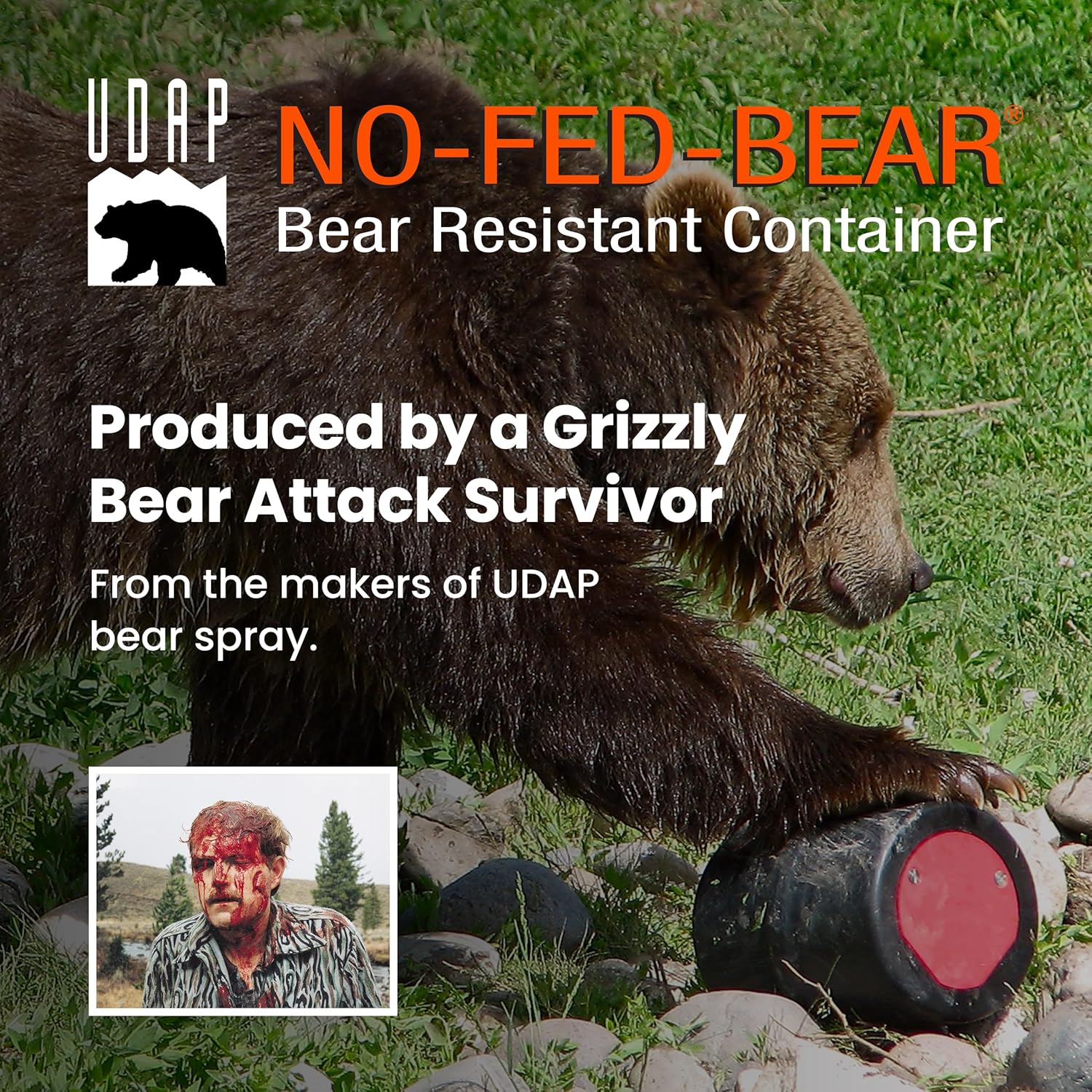 UDAP Bear Resistant Canister 2 Gallons, Hiking Camping Food Storage T4656