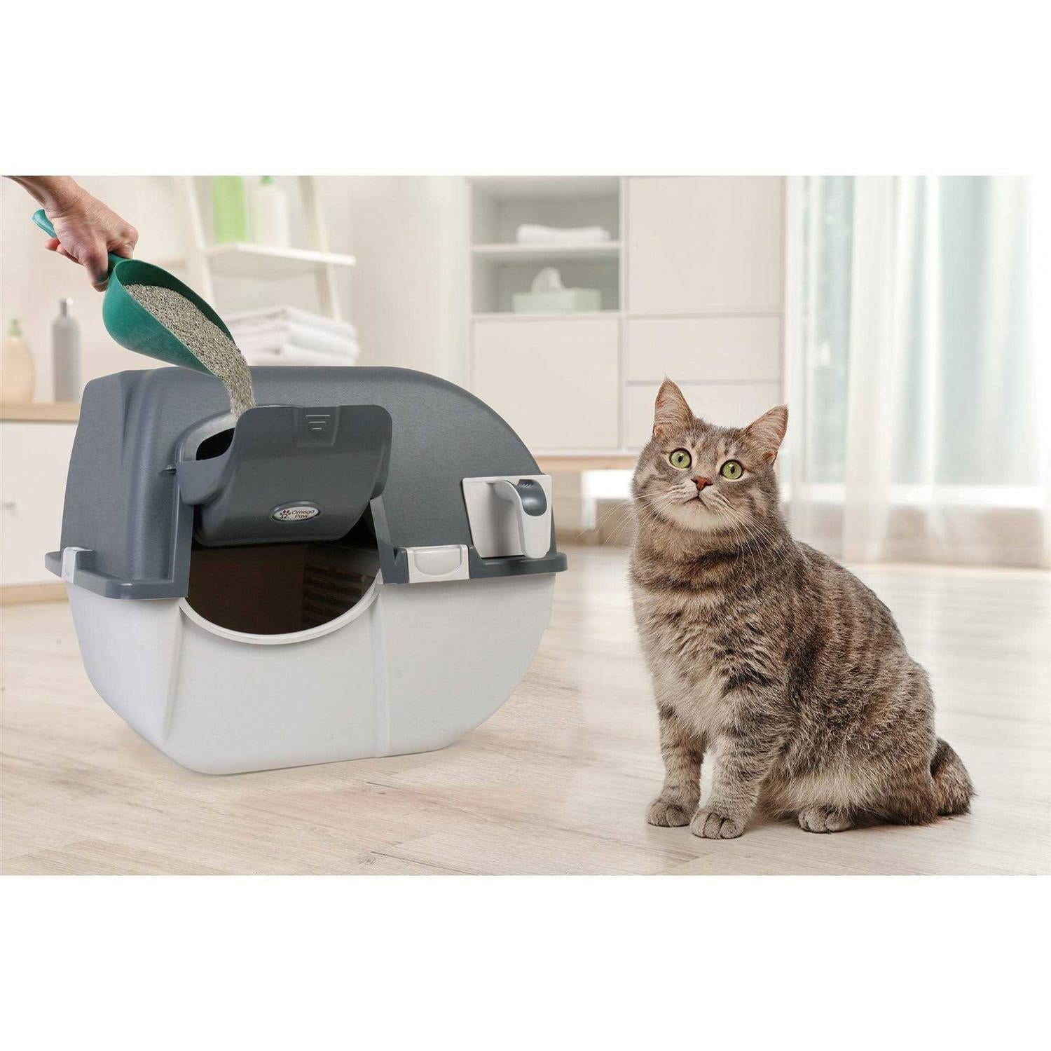 Omega Paw Easy Fill Roll n Clean Self Cleaning Cat Litter Box Q4800