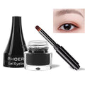 Go Ho Green Gel Eyeliner Pot,Matte Green Eyeliner Makeup,Smooth Highly Pigmented Long Lasting Gel Eyeliner with Brush,Eye Liner Gel Pot for Women,207 Green