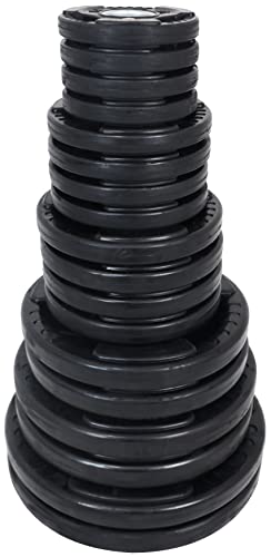 Olympic Cast Iron Weight Plates for Strength Training, Multiple Sizes S1890