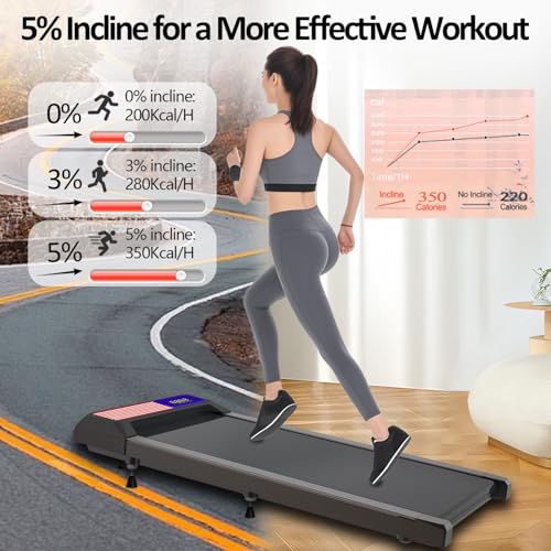 Walking Pad Treadmill with Incline for Home Office, 2.5 HP Portable I143989