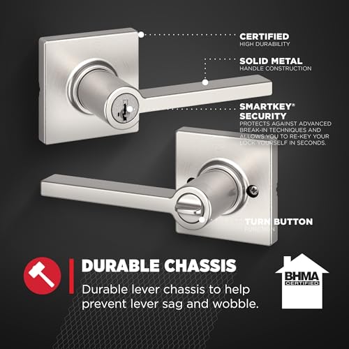 Kwikset Casey Interior Privacy Door Handle with Lock 10 Pack, Matte Black G103018