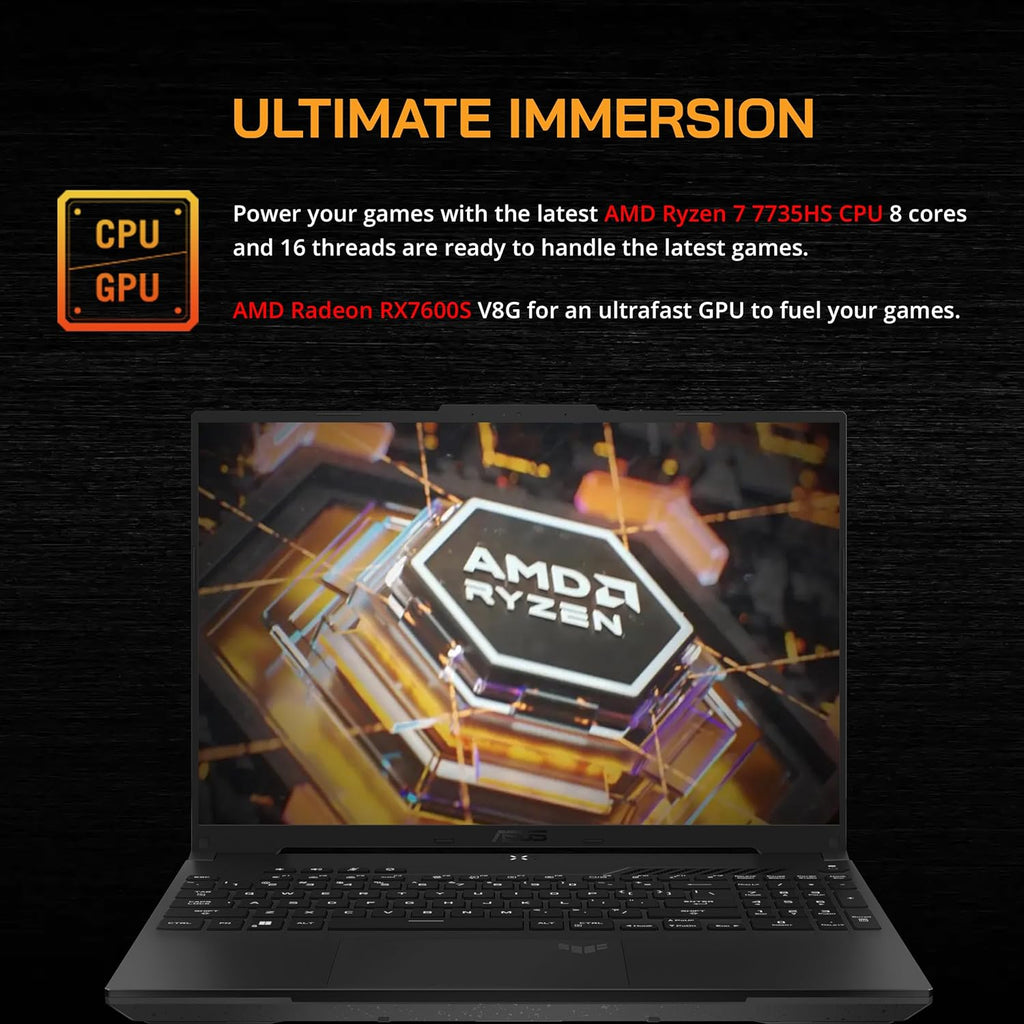 ASUS TUF A16 16" FHD 165Hz Gaming Laptop, Ryzen 7, RX7600S, 16GB RAM, 512GB SSD Z932838