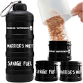 Portable Protein Powder Stackable Container with Top Cap Funnel for Water Bottle | Supplement Organizer and Dispenser | Perfect for Pre-Workout, BCAAs, and Protein Powder | Keychain To-Go