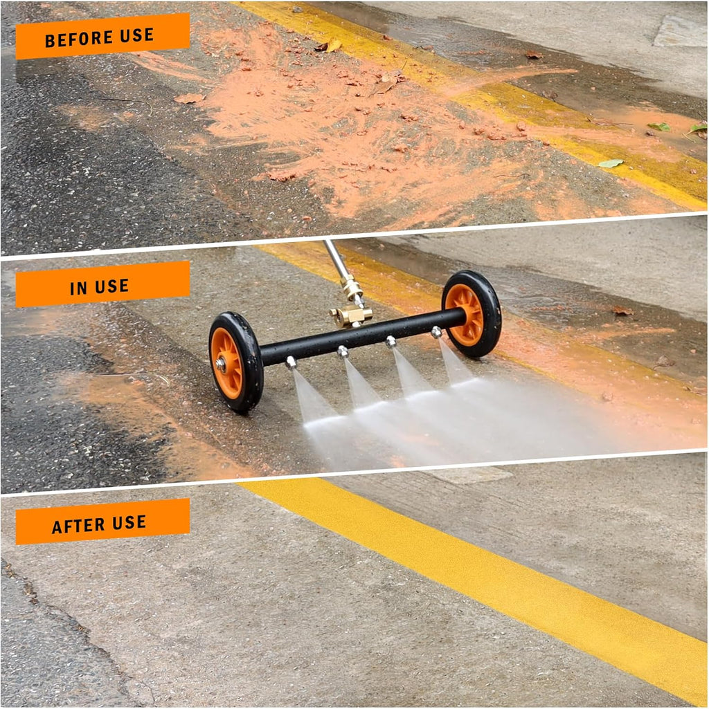 Siebwin 16" Dual-Function Water Broom for Pressure Washer Undercarriage Cleaner, 4000 PSI, Orange T779768