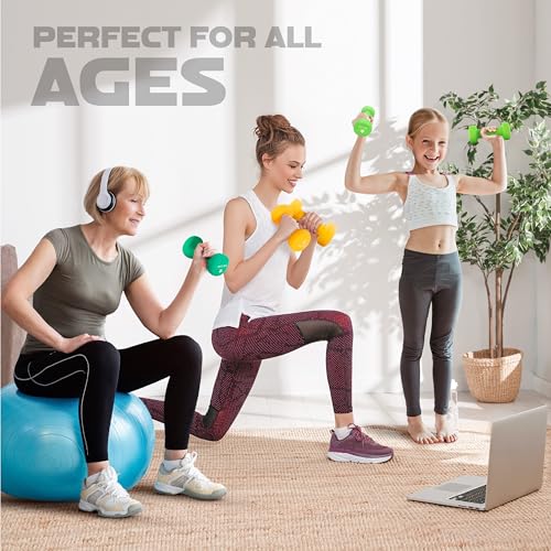 Yes4All Neoprene Coated Dumbbell Hand Weight Sets with Rack U179