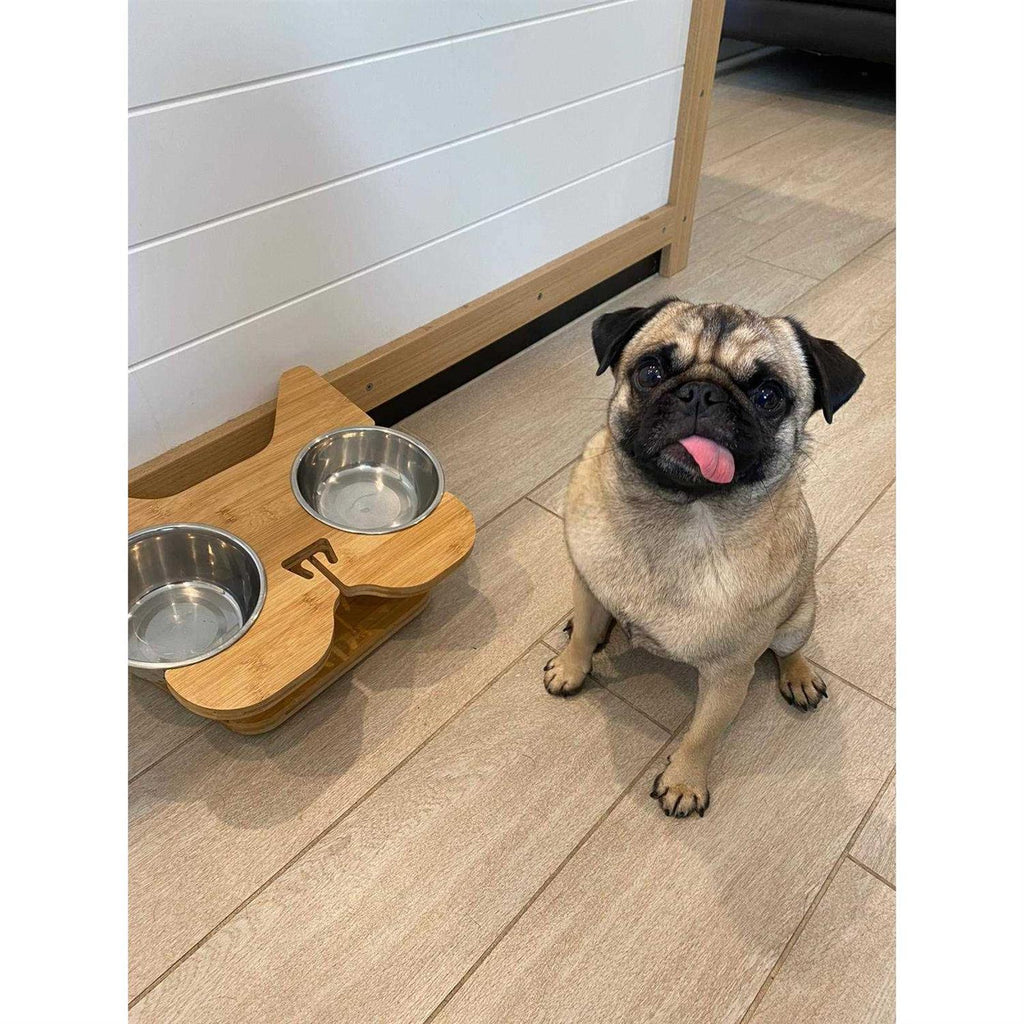 Nibbleypets Elevated Dog Bowl Stand with Stainless-Steel Bowls R335002