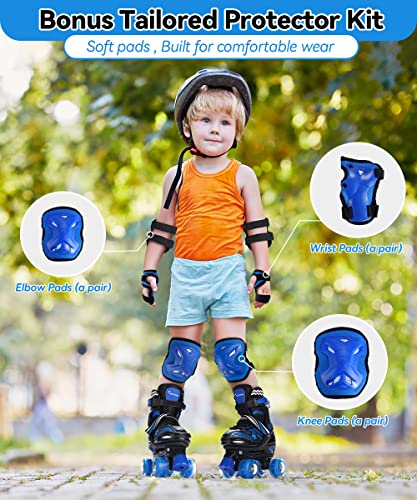 Sportneer Light Up Kids Roller Skates Adjustable with Protective Gears D6740