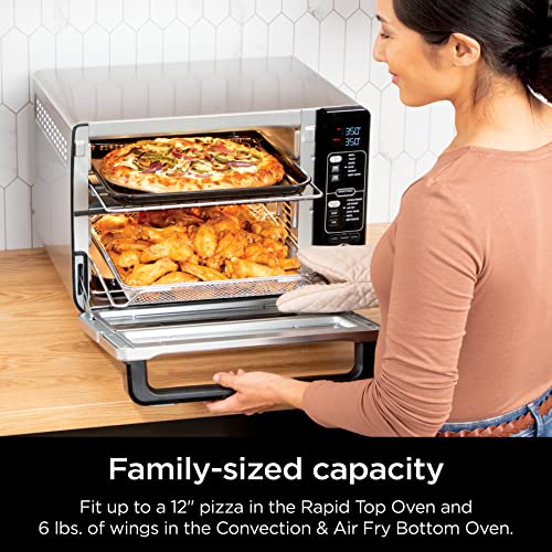 Ninja DCT451 12-in-1 Smart Double Oven with FlexDoor, Stainless Steel P340