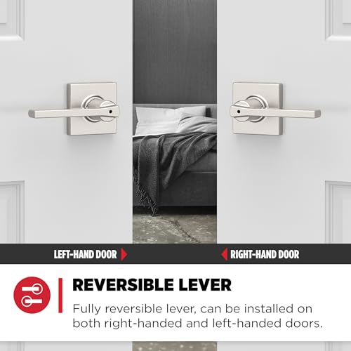 Kwikset Casey Interior Privacy Door Handle with Lock 10 Pack, Matte Black G103018