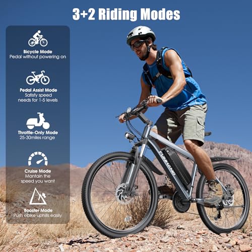 Peak 1000W Electric Mountain Bike for Adults, 26" 48V Commuter Ebike F750633