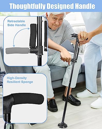 SUEH Design Folding Walking Cane with LED Light, Adjustable, Black Z935425