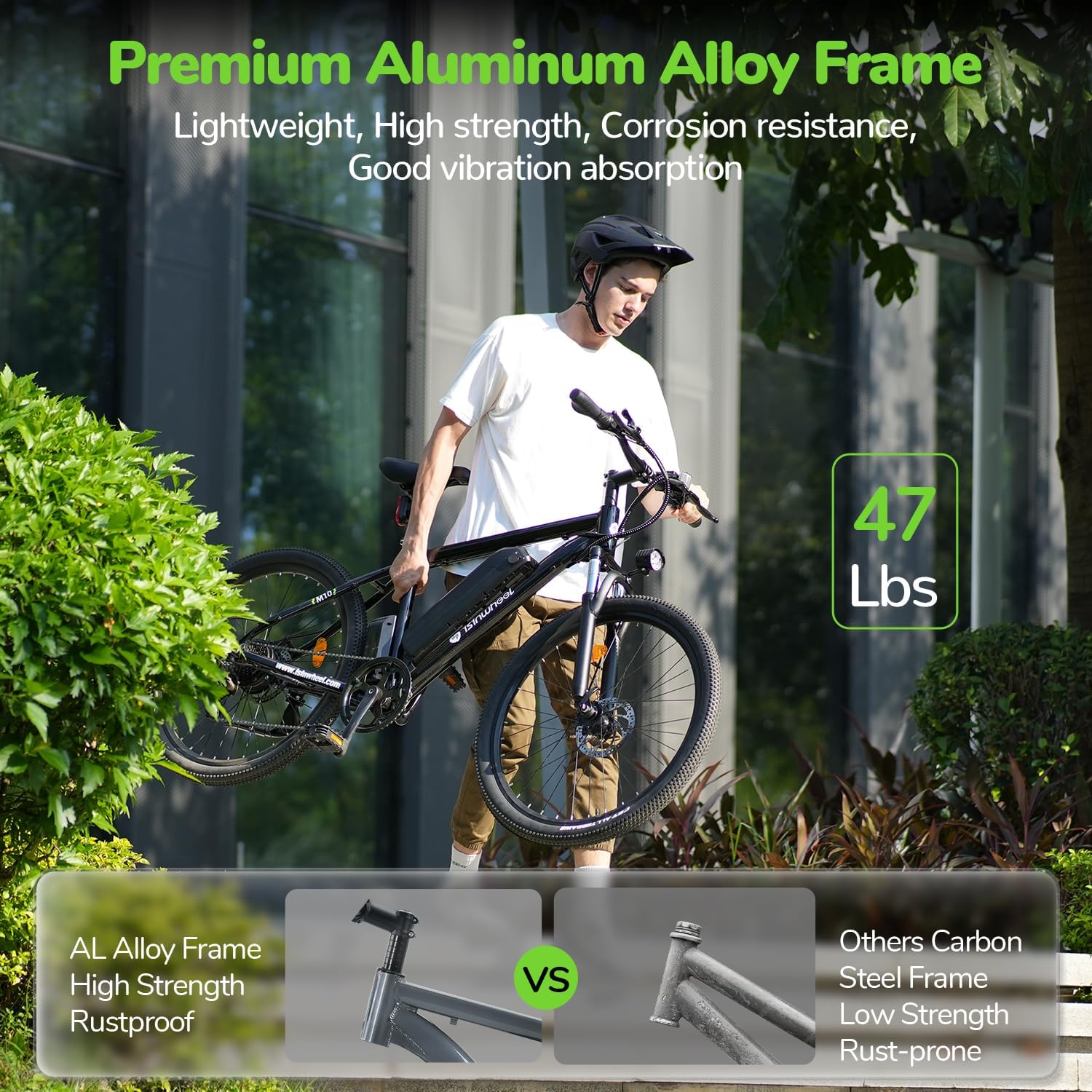 isinwheel M10 Electric Bike for Adults with Removable Battery, 500W Motor, 26" Tires M7371