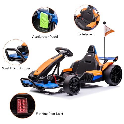 Licensed McLaren 24V Electric Go Kart for Kids, 400W Drift Racing with 2 Speeds C811695