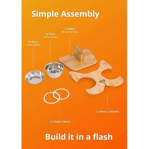 Nibbleypets Elevated Dog Bowl Stand with Stainless-Steel Bowls R335002
