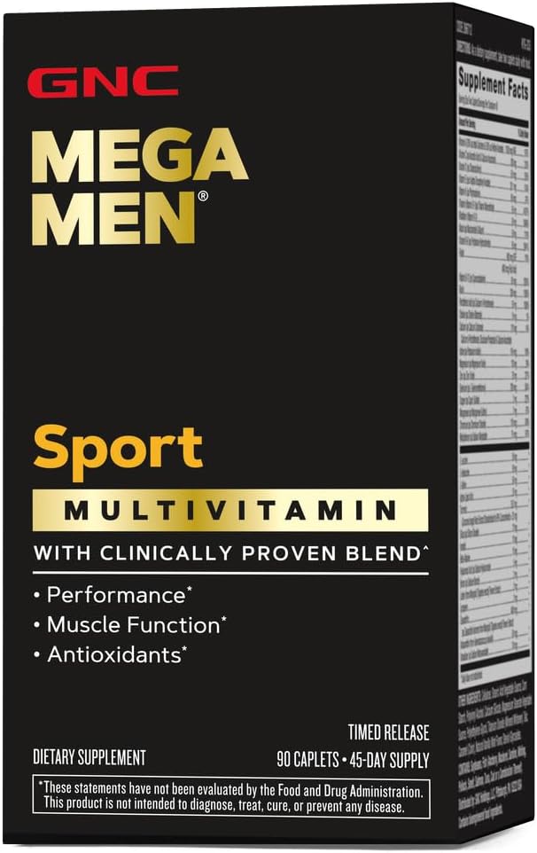 GNC Mega Men Sport Multivitamin | Performance, Muscle Function, and General Health | 90 Count