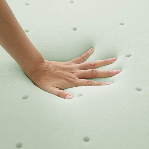 Queen Mattress Topper 2 Inch Ventilated Memory Foam, Green Tea Infusion, CertiPUR-US Certified C500