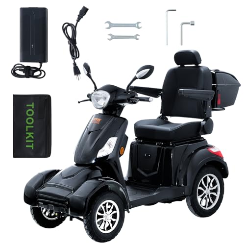 VEVOR Heavy Duty 4-Wheel Mobility Scooter for Seniors, 500lbs Capacity, 31 Miles Range M61036