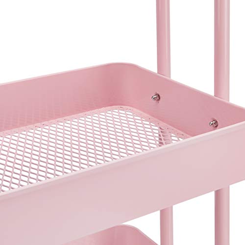 Amazon Basics 3-Tier Rolling Utility Cart with Lockable Wheels, White I730073