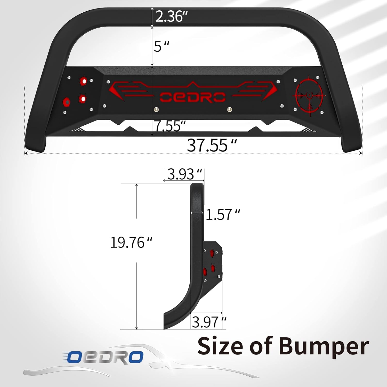 oEdRo Paintable Bull Bar for 2010-2023 Toyota 4Runner, Front Bumper Push Bar X107