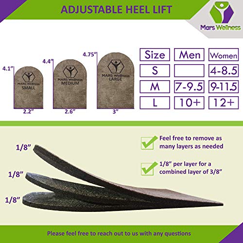 Adjustable Orthopedic Heel Lift for Heel Pain - Medium, 2 Pack, Brown G35210