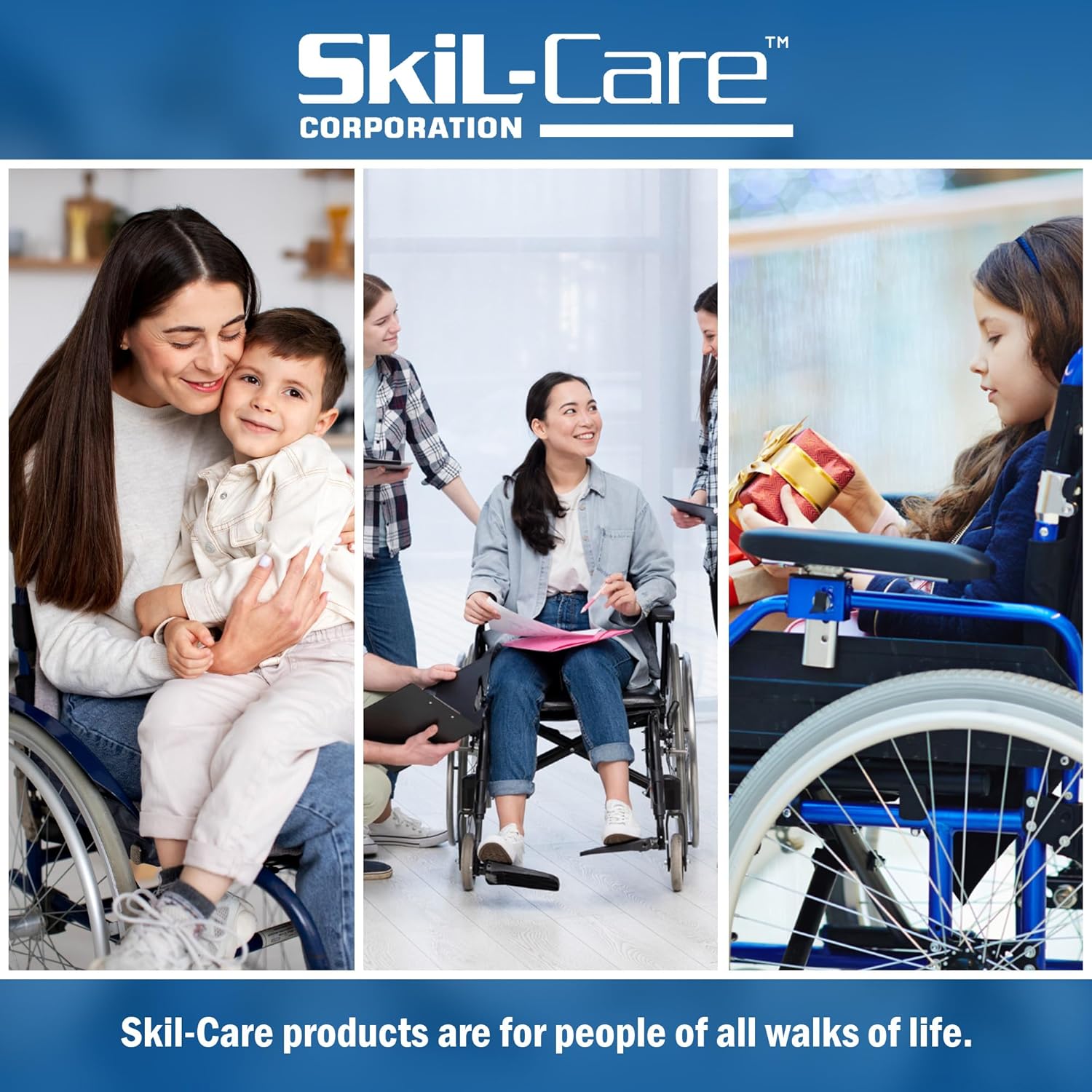Skil-Care Wheelchair Footrest Extender with Leg Separation, 8" H x 7" D x 3" Thick T964