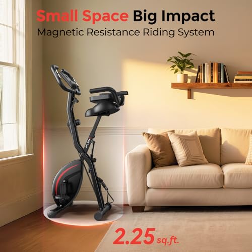 Pleny Folding Exercise Bike, 5-in-1 Stationary Bike for Home Gym L299