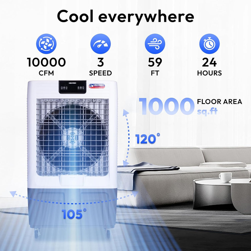Swamp Cooler 10000 CFM Evaporative Air Cooler with Remote Control, 29 Gallon A985572