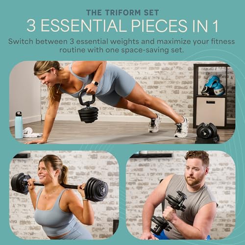 Lifepro Adjustable Dumbbells Set with Rack, 5-in-1, 15-55lb, Home Gym K99628