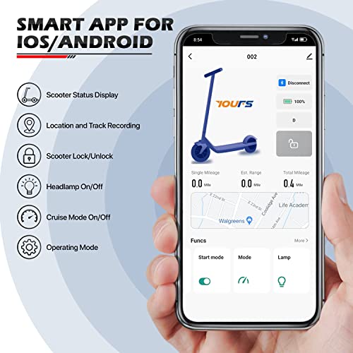 MoNiBloom E-Scooter Electric Folding Scooter with LED Display and Bluetooth APP E53743