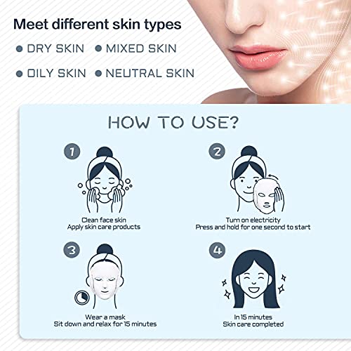 HXDZFX LED Facial Light Therapy Mask for Face and Neck J5035