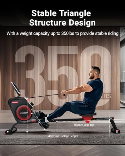 HARISON Magnetic Rowing Machine for Home, Bluetooth, 350 LB Capacity G291