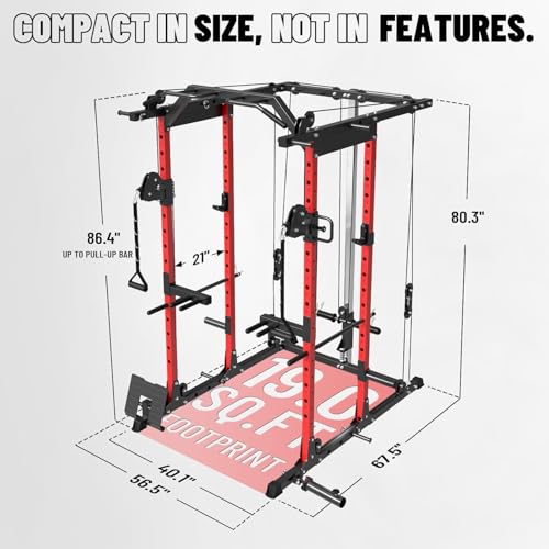 Mikolo Power Cage with Cable Crossover and LAT Pull Down System, 1500LBS I14340