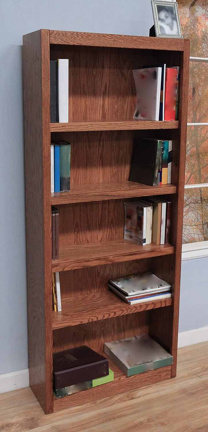 Concepts In Wood Midas Five Shelf Bookcase 72" H Dry Oak F818738