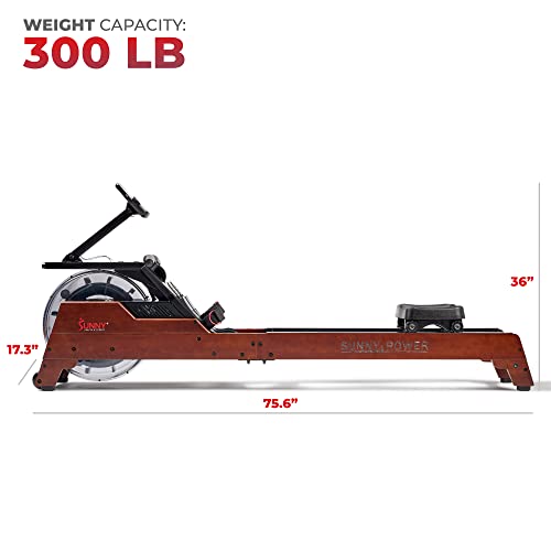 Sunny Health & Fitness Elite Water Rowing Machine T4389